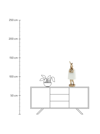 Lampă de Masă Rabbit 23x26x68 cm, Polirezyna Auriu/Alb Vopsit Electrostatic - Kare Design [17]