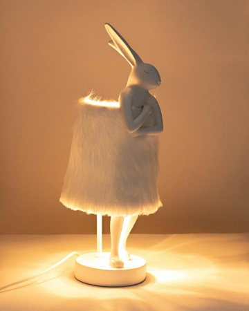 Lampă de Masă Rabbit Fur 18x50x20 cm, Alb - Kare Design [3]