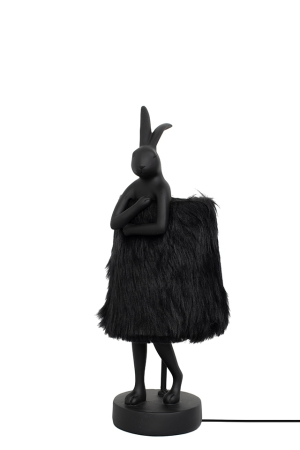 Produse - Lampă de Masă Rabbit Fur 18x50x20 cm, Negru, Auriu - Kare Design