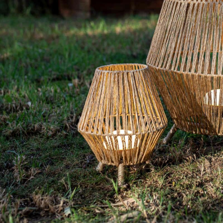 Lampă de Masă Sisine 30 In&Out 25,5x25,5x32,5 cm, Fibre Naturale, Protecție IP54 - New Garden [4]