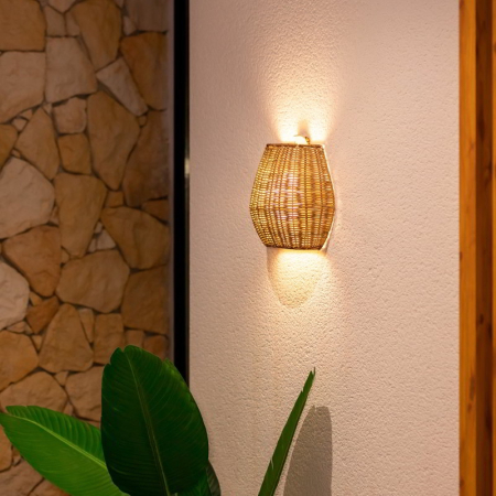 Lampă de Perete Saona 25 Wall 21x11x23 cm, Fibre Naturale, Protecție IP54 - New Garden [3]