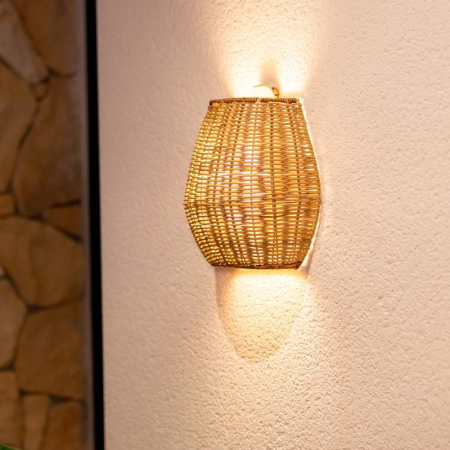 Lampă de Perete Saona 25 Wall 21x11x23 cm, Fibre Naturale, Protecție IP54 - New Garden [2]