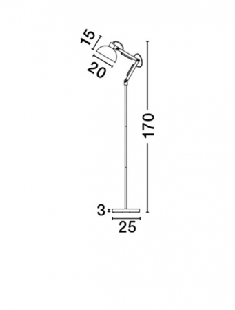 Lampa de podea ajustabila neagra/alba Zeno, din metal si lemn, 170 cm, 6713401 - Novaluce [4]