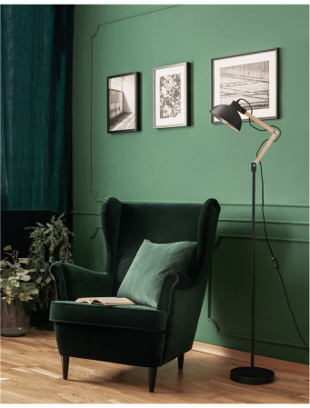 Lampa de podea ajustabila neagra/alba Zeno, din metal si lemn, 170 cm, 6713401 - Novaluce [6]