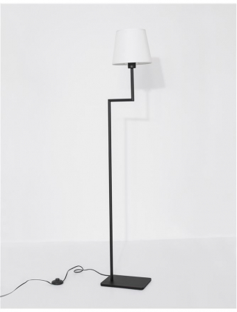 Lampa de podea alb-negru Eduaro, baza metalica, abajur textil, 150 cm, 9919153 - Novaluce [2]