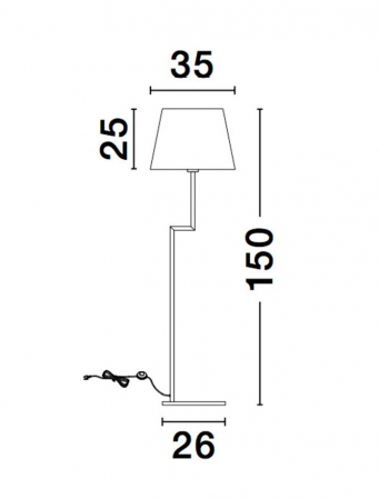 Lampa de podea alb-negru Eduaro, baza metalica, abajur textil, 150 cm, 9919153 - Novaluce [4]