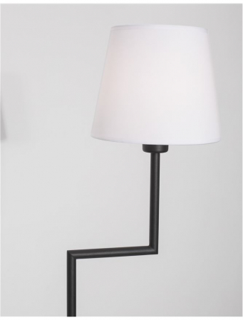 Lampa de podea alb-negru Eduaro, baza metalica, abajur textil, 150 cm, 9919153 - Novaluce [1]