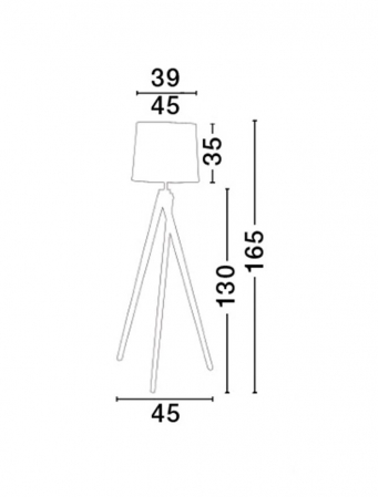 Lampa de podea alba Crista, baza din lemn, abajur textil, 165 cm, 60201 - Novaluce [2]