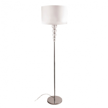 Produse - Lampa de podea alba moderna Rufi Ø 40 cm metal/acril/material textil, F0038 - Maxlight