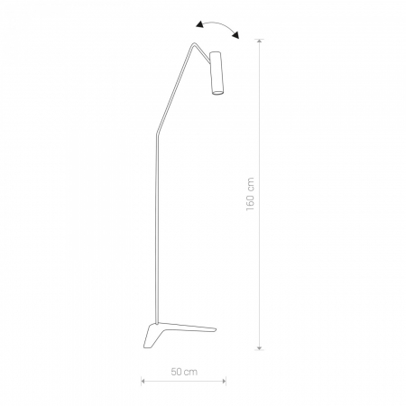 Lampa de podea design Akoni otel negru/gri/alb, inaltime fixa 160 cm, 6500 - Nowodworski [2]