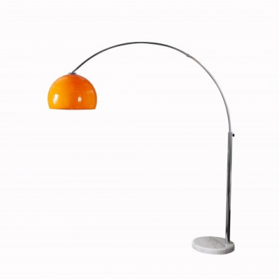 Lampa de podea design Ivette inaltime reglabila 175-205 cm, metal, acril portocaliu/alb, baza marmura alba [6]