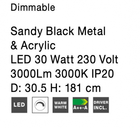 Lampa de podea dimabila diverse culori Lasse cu LED, din metal, inaltime reglabila, 9020102 - Novaluce [10]