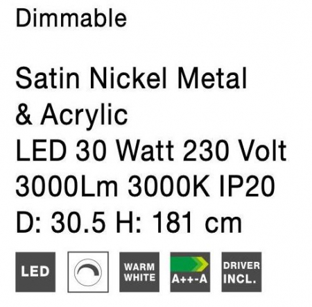 Lampa de podea dimabila diverse culori Lasse cu LED, din metal, inaltime reglabila, 9020102 - Novaluce [30]