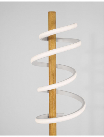 Lampa de podea premium Eka 140 cm, din lemn si LED spirala acril, 9071020 - Novaluce [2]