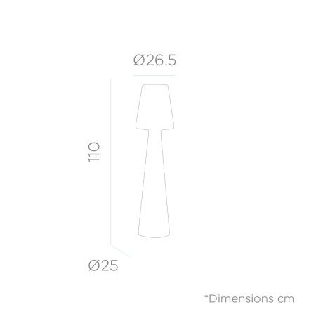 Lampă de Podea Lola 26,5x26,5x110 cm, Polietilen Alb, Protecție IP65 - New Garden [7]