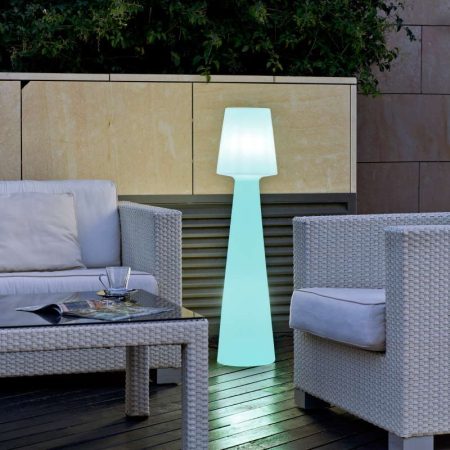 Lampă de Podea Lola 26,5x26,5x110 cm, Polietilen Alb, Protecție IP65 - New Garden [4]