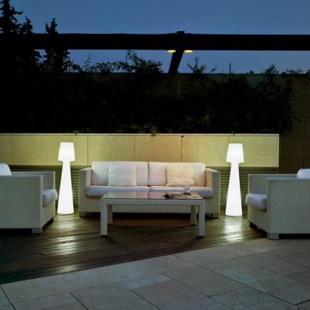 Lampă de Podea Lola 26,5x26,5x110 cm, Polietilen Alb, Protecție IP65 - New Garden [2]
