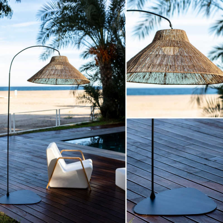Lampă de Podea Niza 80x155x230 cm, Metal Negru, Protecție IP54 - New Garden [1]