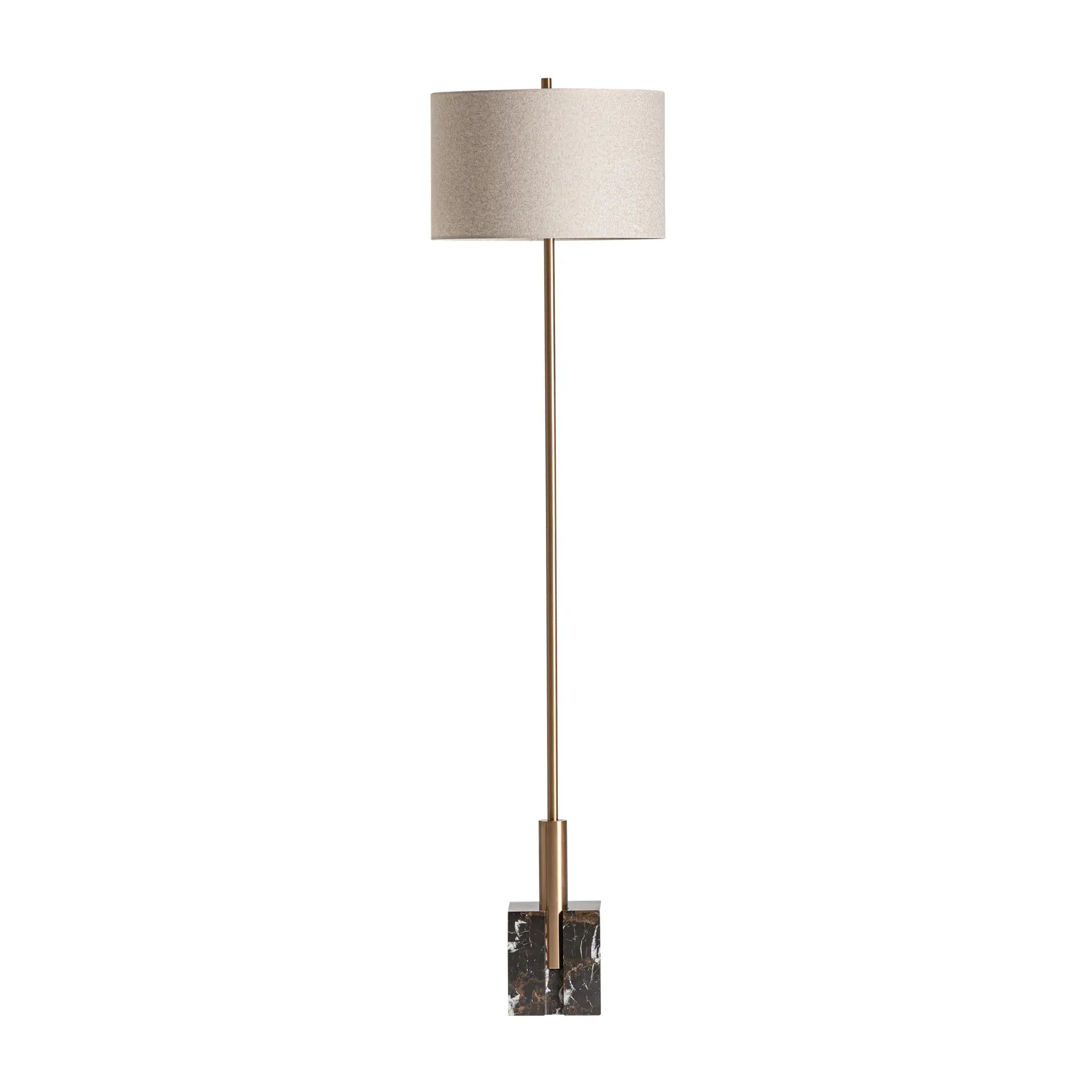 Lampadare - Lampa de Podea Saholy din Fibra Naturala și Fier Nuante Inchise, 35x35x164cm, VicalHome 38724 VicalHome 38724