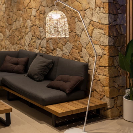 Lampă de Podea Santorini Battery 35x76x163 cm, Metal Alb Lacquered, Protecție IP54 - New Garden [2]