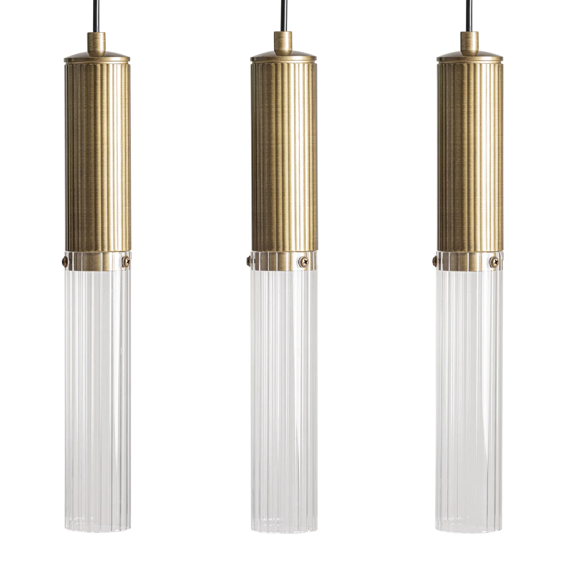 Produse - Lampa de Tavan 20x20x120 cm, Sticlă și Oțel Bronz - VicalHome VicalHome 39058