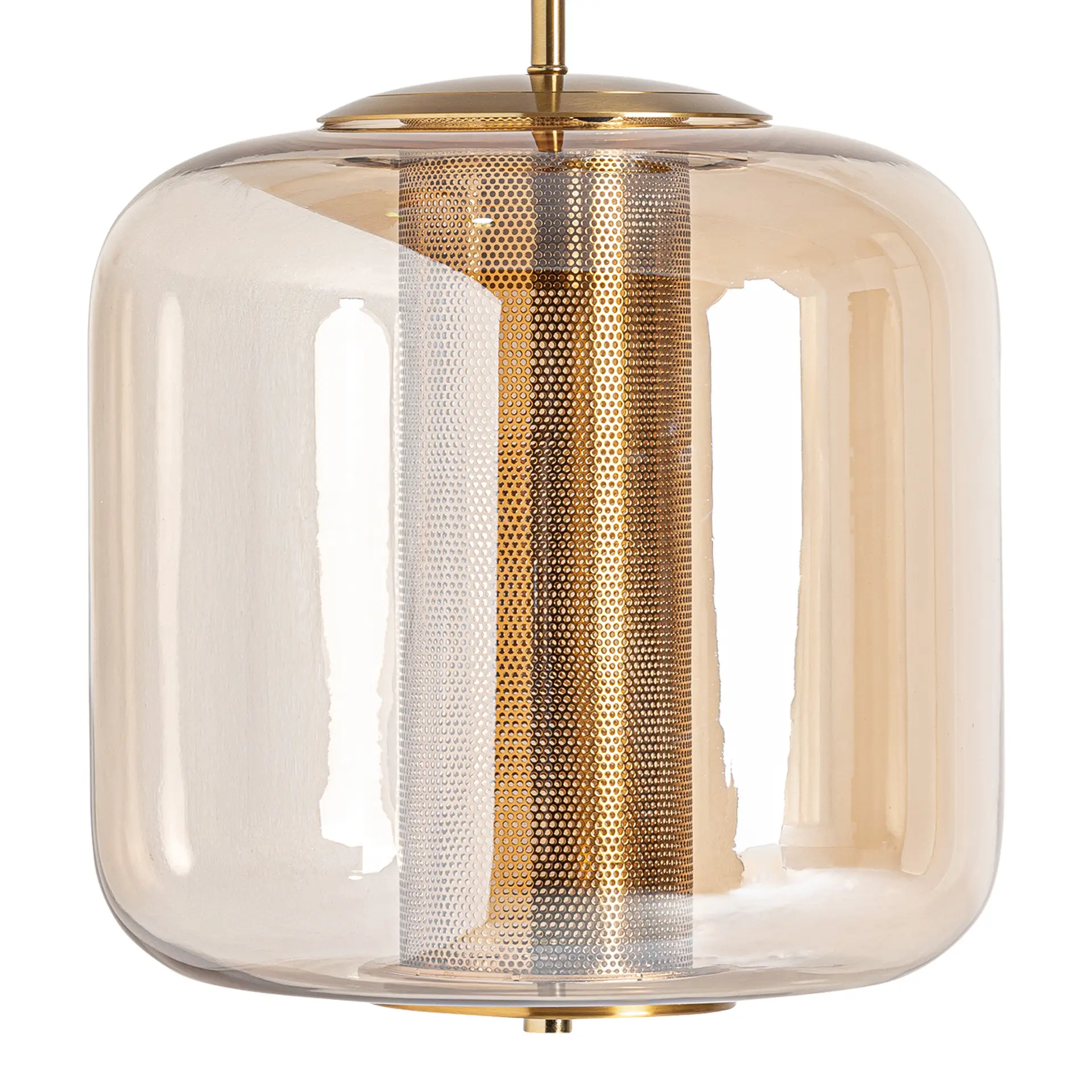 Produse - Lampa de Tavan 30x30x160 cm, Sticlă și Fier Chihlimbar - VicalHome VicalHome 38963