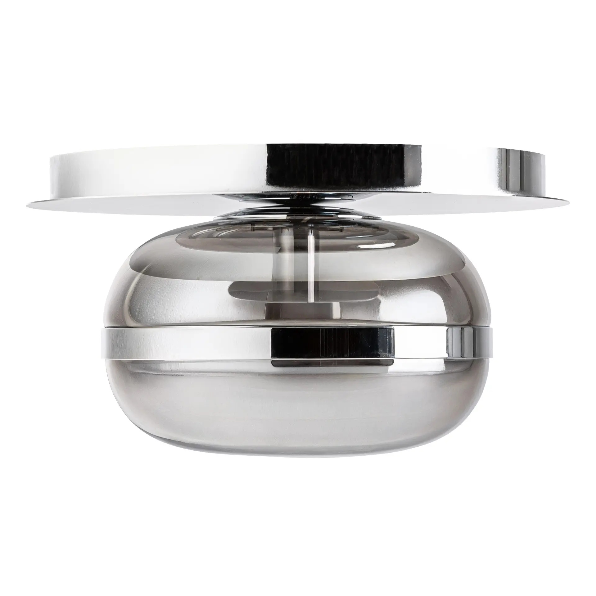Produse - Lampa de Tavan 35x35x22 cm, Sticlă și Oțel Transparenta - VicalHome VicalHome 39050