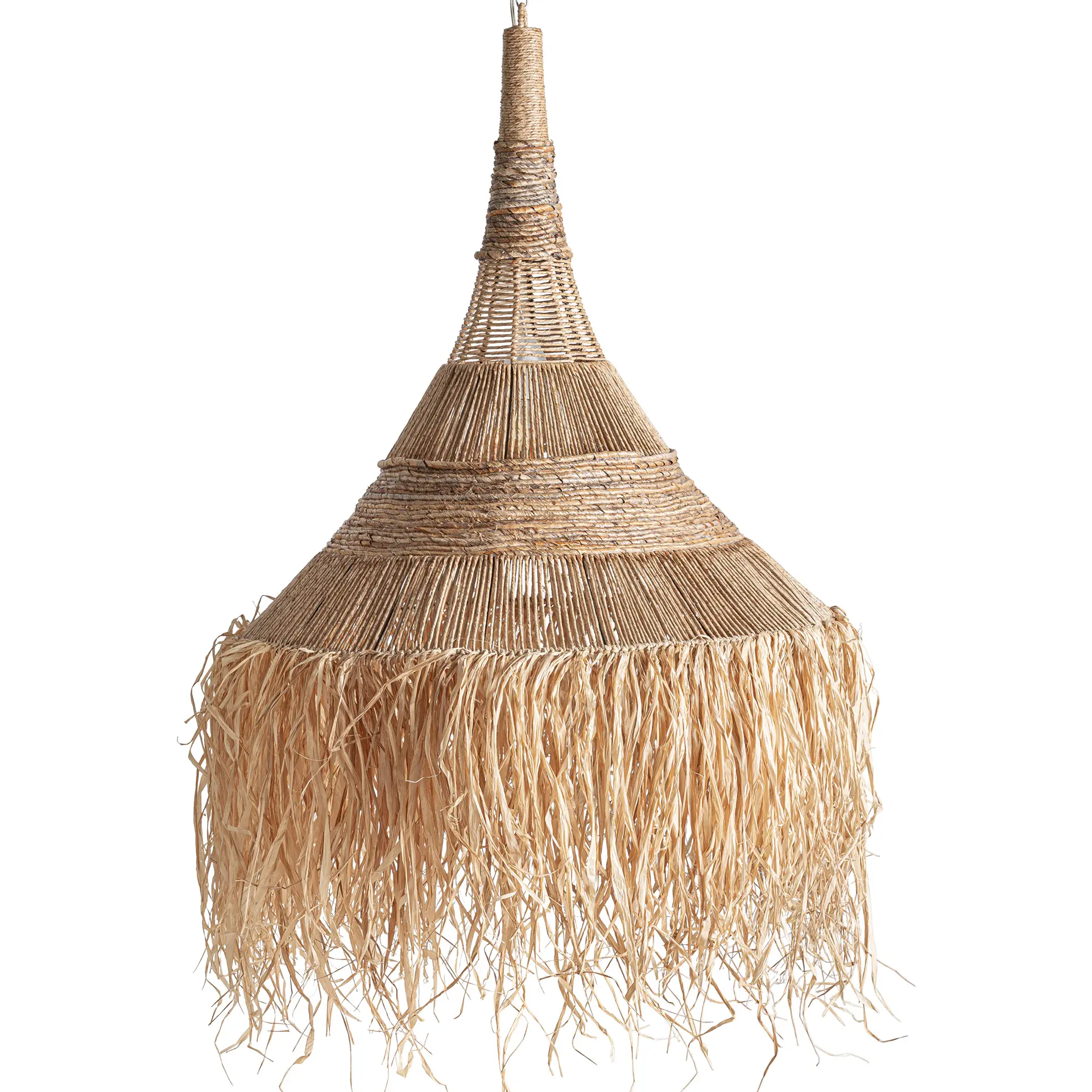 Lustre Living - Lampa de Tavan 80x80x80 cm, Juta și Fibra Naturala Maro - VicalHome VicalHome 38685
