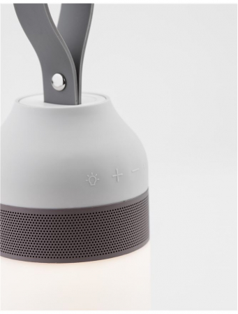 Lampa LED dimabila portabila cu boxa Bluetooth alb-negru/gri Tisha, ABS si metal acoperit cu cauciuc siliconic, 9180321 - Novaluce [15]