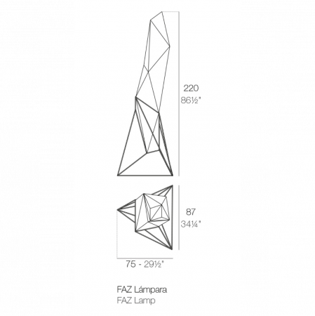 Lampa gradina LED FAZ 220 cm, forma cristal, baza metalica, 54018W - Vondom [5]