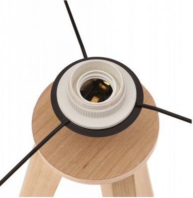 Lampa masa inalta gri Osku 64,5 cm stil scandinav, abajur material / picioare lemn masiv, TL00200GRNA - Kokoon [7]