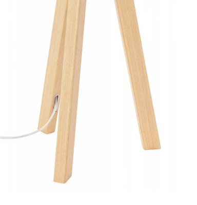 Lampa masa inalta gri Osku 64,5 cm stil scandinav, abajur material / picioare lemn masiv, TL00200GRNA - Kokoon [10]