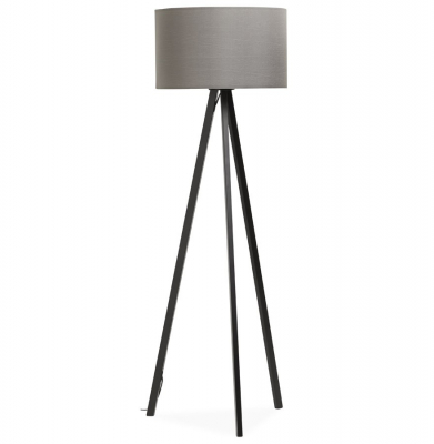 Lampadare - Lampa gri de podea TRIVET cu design moder 3 picioare negre / material / metal, FL00340GRBL - Kokoon