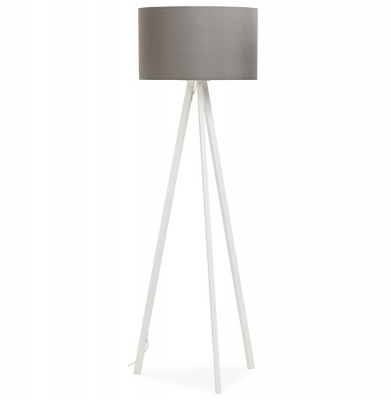 Lampadare - Lampa gri de podea TRIVET cu design modern 3 picioare albe / material / otel, FL00360GRWH - Kokoon
