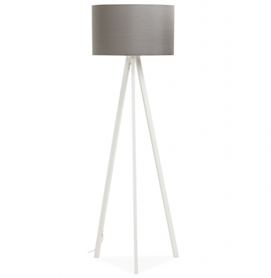 Lampa gri de podea TRIVET cu design modern 3 picioare albe / material / otel, FL00360GRWH - Kokoon [1]