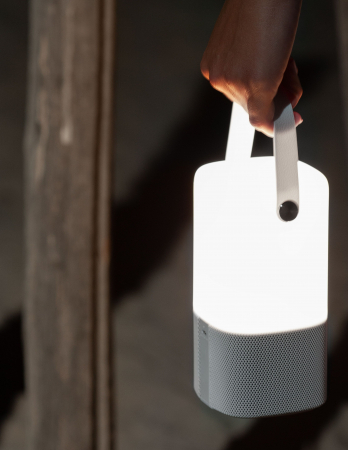 Lampa LED dimabila portabila cu boxa Bluetooth alb-negru/gri Tamid, ABS si metal, 9180371 - Novaluce [17]