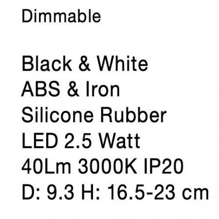 Lampa LED dimabila portabila cu boxa Bluetooth alb-negru/gri Tamid, ABS si metal, 9180371 - Novaluce [8]