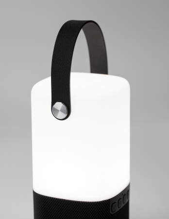 Lampa LED dimabila portabila cu boxa Bluetooth alb-negru/gri Tamid, ABS si metal, 9180371 - Novaluce [1]