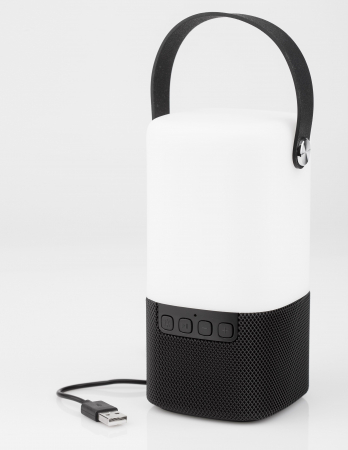 Lampa LED dimabila portabila cu boxa Bluetooth alb-negru/gri Tamid, ABS si metal, 9180371 - Novaluce [4]