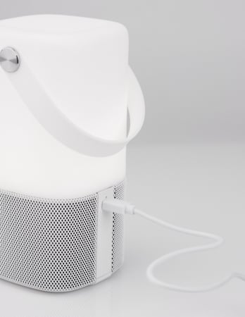 Lampa LED dimabila portabila cu boxa Bluetooth alb-negru/gri Tamid, ABS si metal, 9180371 - Novaluce [10]