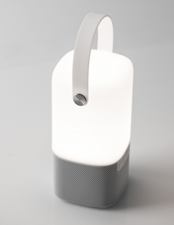 Lampa LED dimabila portabila cu boxa Bluetooth alb-negru/gri Tamid, ABS si metal, 9180371 - Novaluce [12]