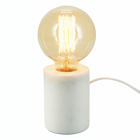 Veioze - Lampa masa designer rotunda marmura Aslan, 8x8x10 cm, TL00330WH - Kokoon