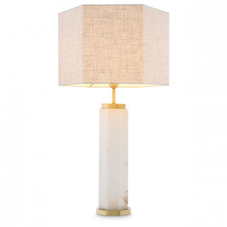 Veioze -   Lampă de masă Newman alabastru cu abajur 116001 EICHHOLTZ