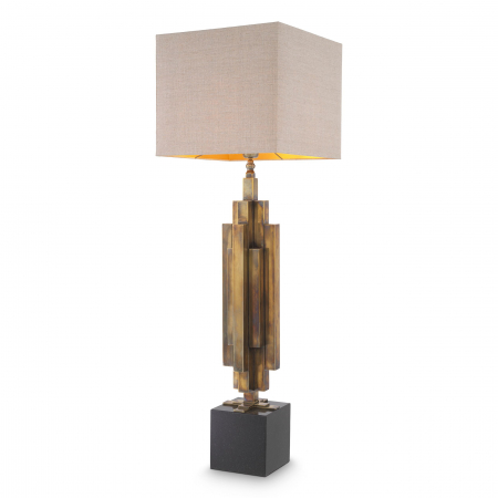 Mese de bucatarie -   Lampă de masă Ellis finisaj din alamă vintage inclusiv abajur 116294 EICHHOLTZ