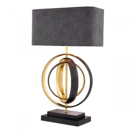 Mese de bucatarie -   Lampă de masă Riley cu finisaj gunmetal inclusiv abajur 114294 EICHHOLTZ