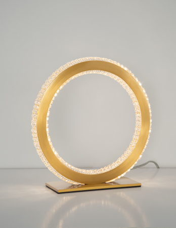Lampa masa rotunda aurie cu cristale Baruch Ø26 cm, iluminare LED, design modern, 9011136 - Novaluce [2]
