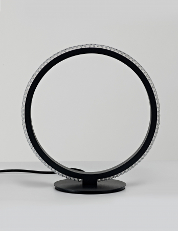 Lampa masa rotunda neagra cu cristale acril Michai Ø29 cm LED, design lux, 9481095 - Novaluce [1]