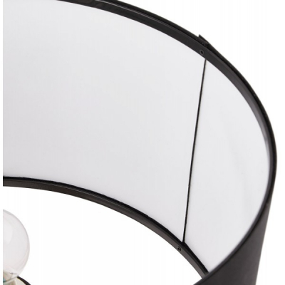 Lampa masa inalta neagra Osku 64,5 cm stil scandinav, abajur material /picioare lemn, TL00190BLNA - Kokoon [5]