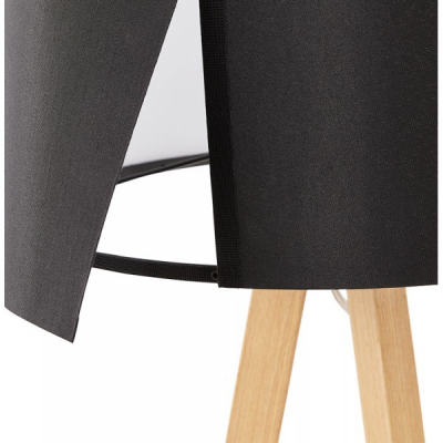 Lampa masa inalta neagra Osku 64,5 cm stil scandinav, abajur material /picioare lemn, TL00190BLNA - Kokoon [3]