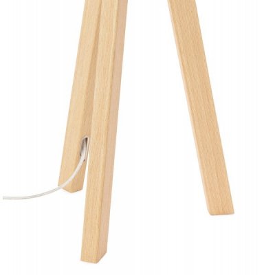 Lampa masa inalta neagra Osku 64,5 cm stil scandinav, abajur material /picioare lemn, TL00190BLNA - Kokoon [8]